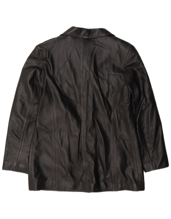 Sardar Womens Woodlands Leather Blazer Jacket UK 16 Large Black