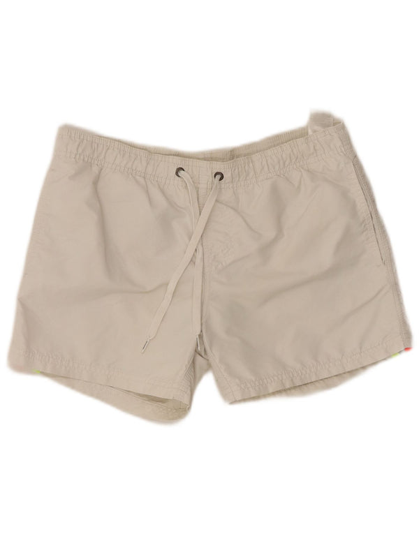 SUNDEK Boys Graphic Swimming Shorts 13-14 Years White Colourblock