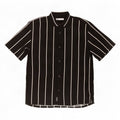 Zara Mens Short Sleeve Shirt Large Black Striped Viscose