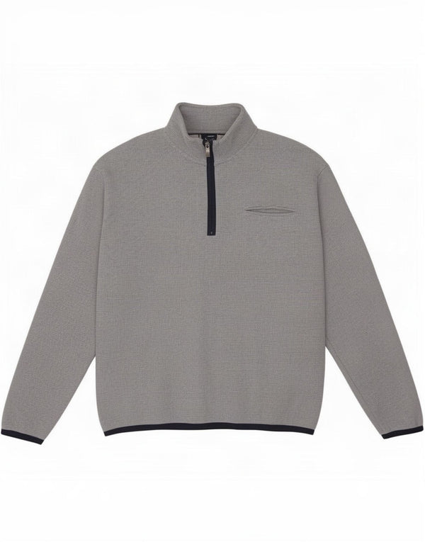 Orvis Mens Zip Neck Sweatshirt Jumper Large Grey