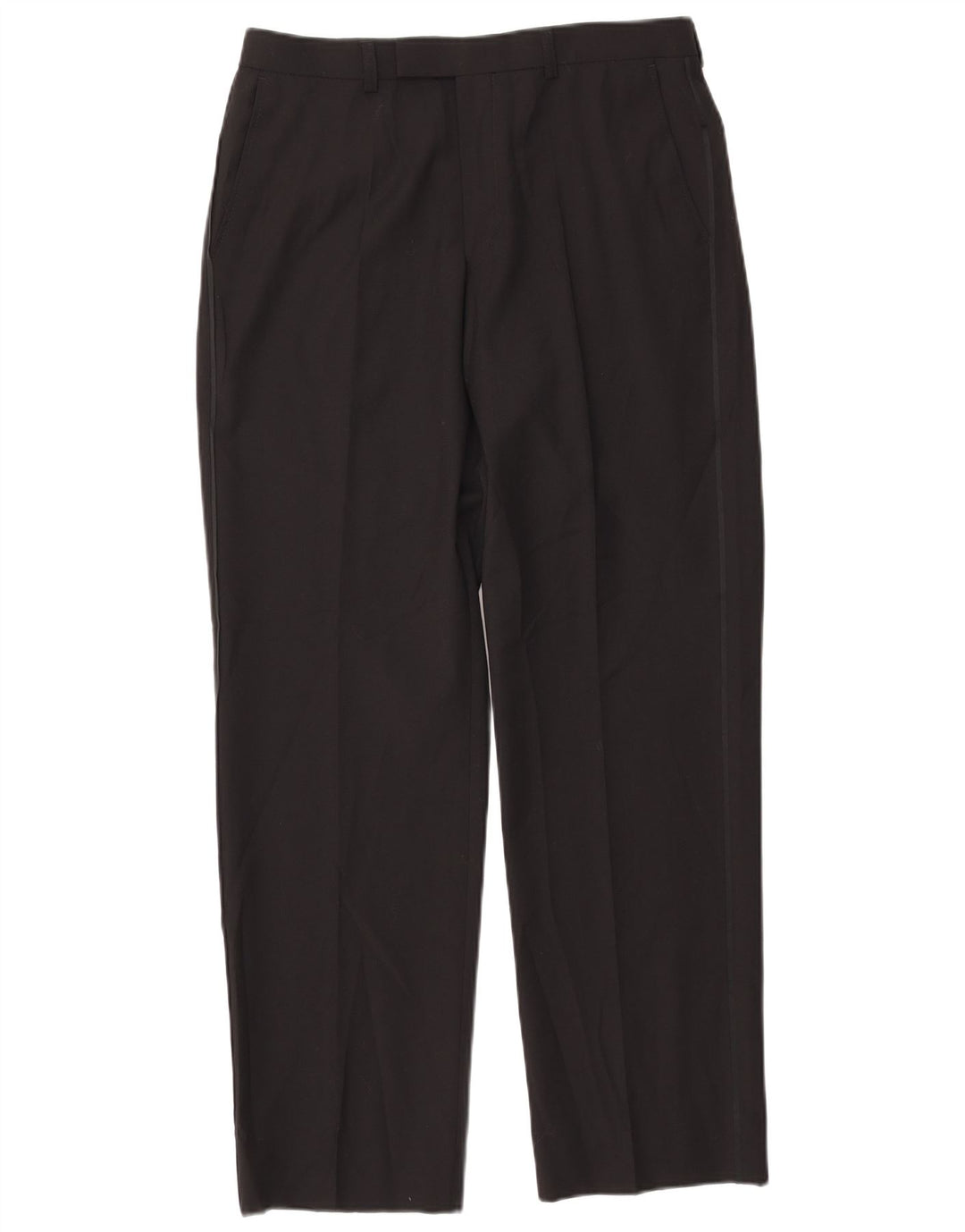 Marks & Spencer Mens Straight Suit Trousers W32 L31 Black Polyester