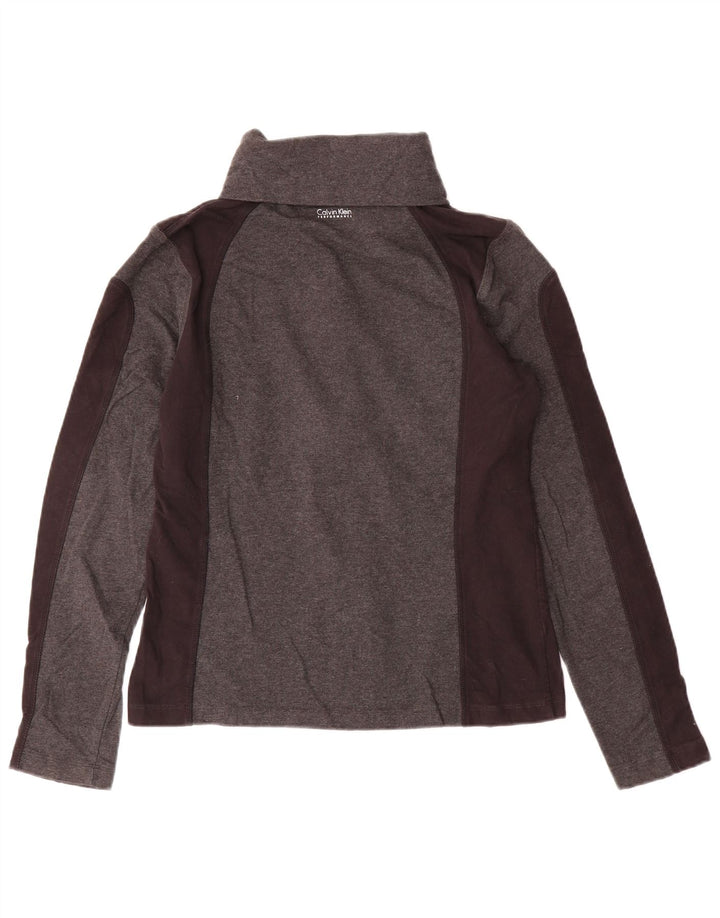 CALVIN KLEIN Womens Performance Tracksuit Top Jacket UK 14 Large Grey