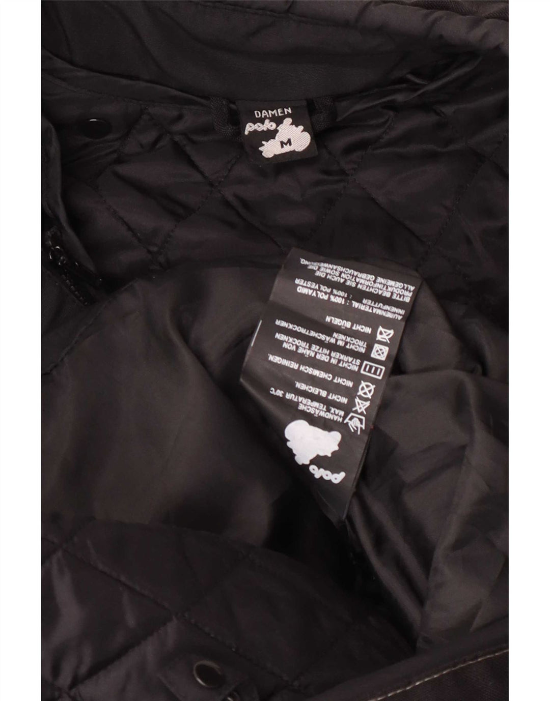 POLO Womens Motorcycle Racer Jacket UK 14 Medium Black Colourblock