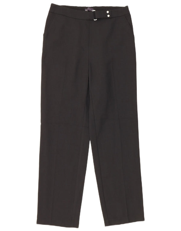 Marks & Spencer Womens Straight Chino Trousers UK 10 Small W28 L28 Black