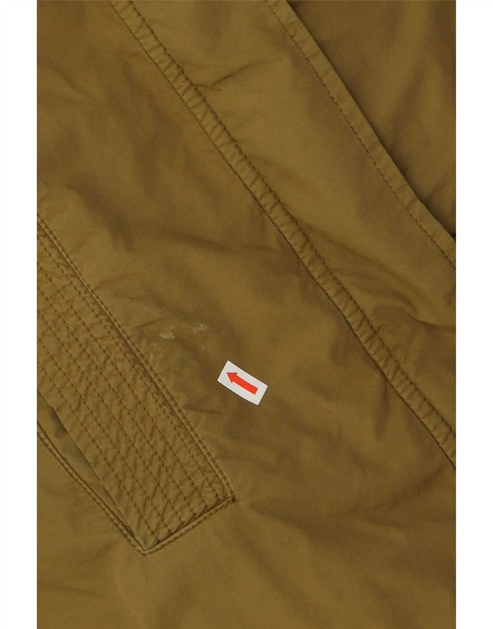 Vintage Womens Hooded Sherpa Parka Jacket EU 40 Medium Khaki Cotton