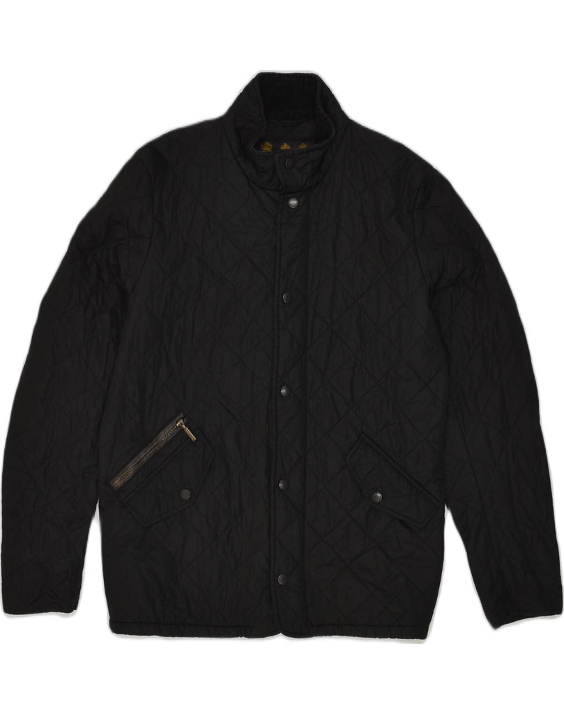 BARBOUR Mens Quilted Jacket UK 36 Small Black Polyester | Vintage Barbour | Thrift | Second-Hand Barbour | Used Clothing | Messina Hembry 