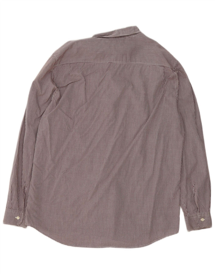 Benetton Womens Shirt UK 16 Large Brown Gingham