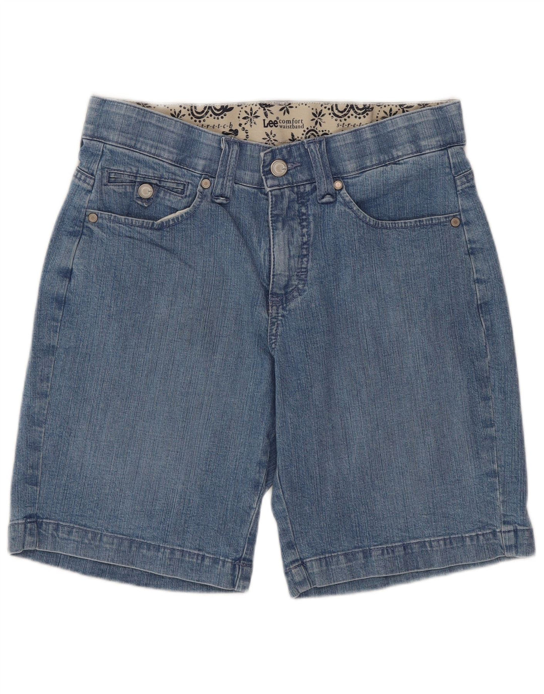 LEE Womens Denim Shorts US 6 Medium W29  Blue Paisley Cotton