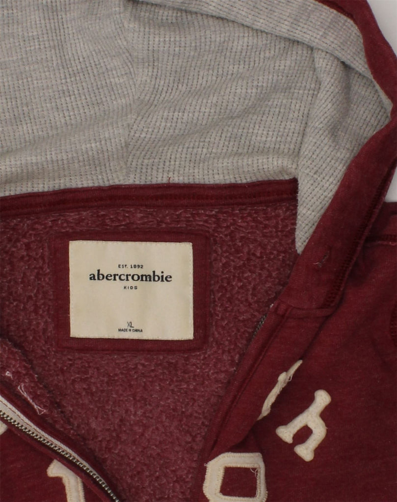 ABERCROMBIE & FITCH Girls Zip Hoodie Sweater 13-14 Years XL Burgundy | Vintage Abercrombie & Fitch | Thrift | Second-Hand Abercrombie & Fitch | Used Clothing | Messina Hembry 