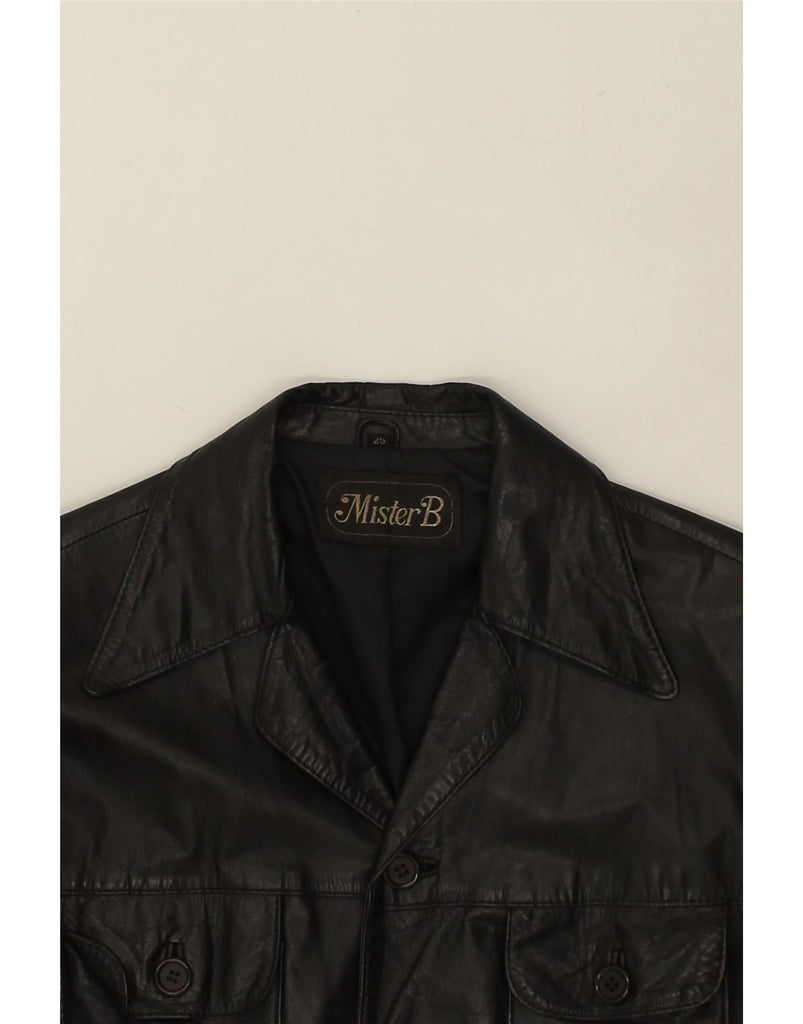 VINTAGE Mens Leather Jacket UK 38 Medium Black Leather | Vintage Vintage | Thrift | Second-Hand Vintage | Used Clothing | Messina Hembry 