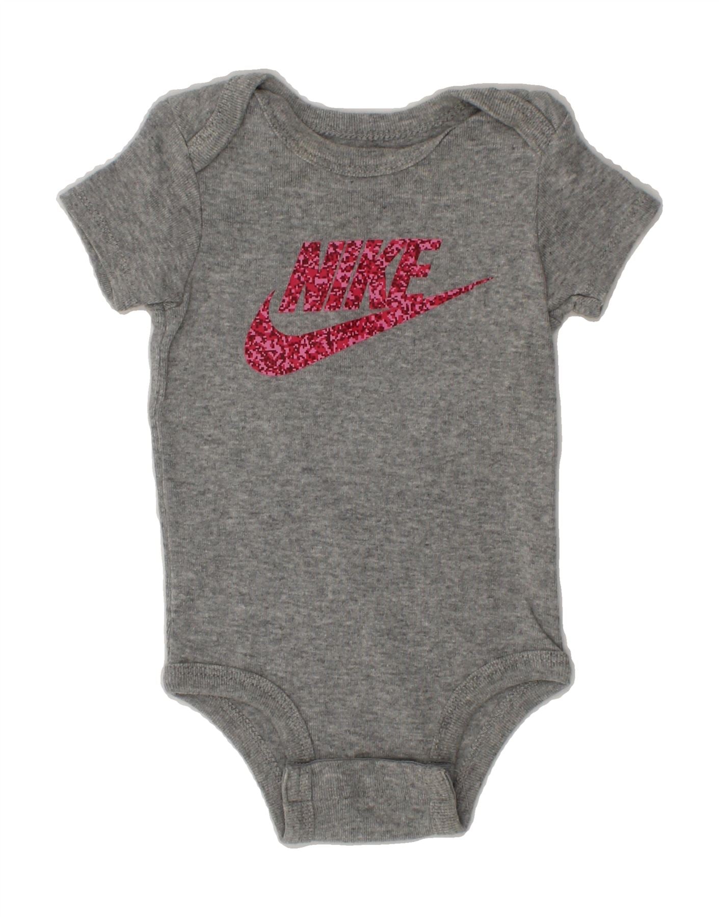 NIKE Baby Girls Graphic Bodysuit 3-6 Months Grey Vintage