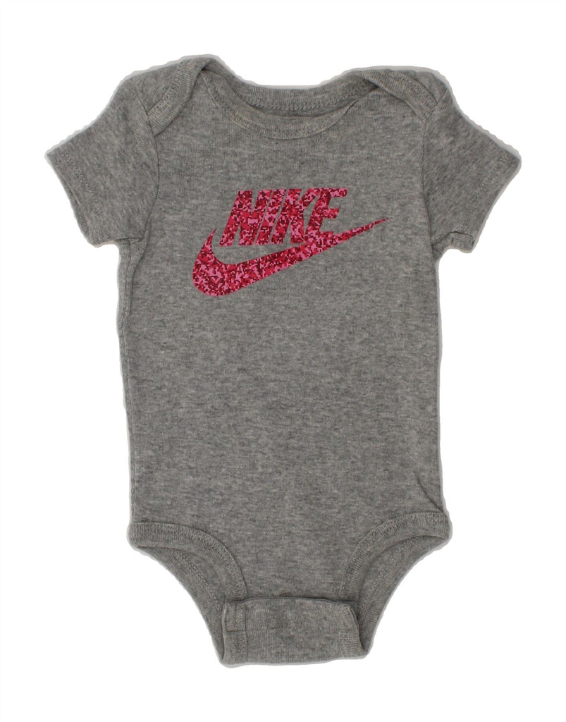 NIKE Baby Girls Graphic Bodysuit 3-6 Months Grey Vintage Nike and Second-Hand Nike from Messina Hembry 