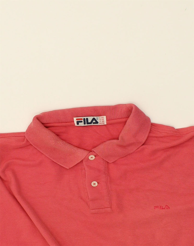 FILA Mens Polo Shirt IT 56 2XL Red Cotton | Vintage Fila | Thrift | Second-Hand Fila | Used Clothing | Messina Hembry 