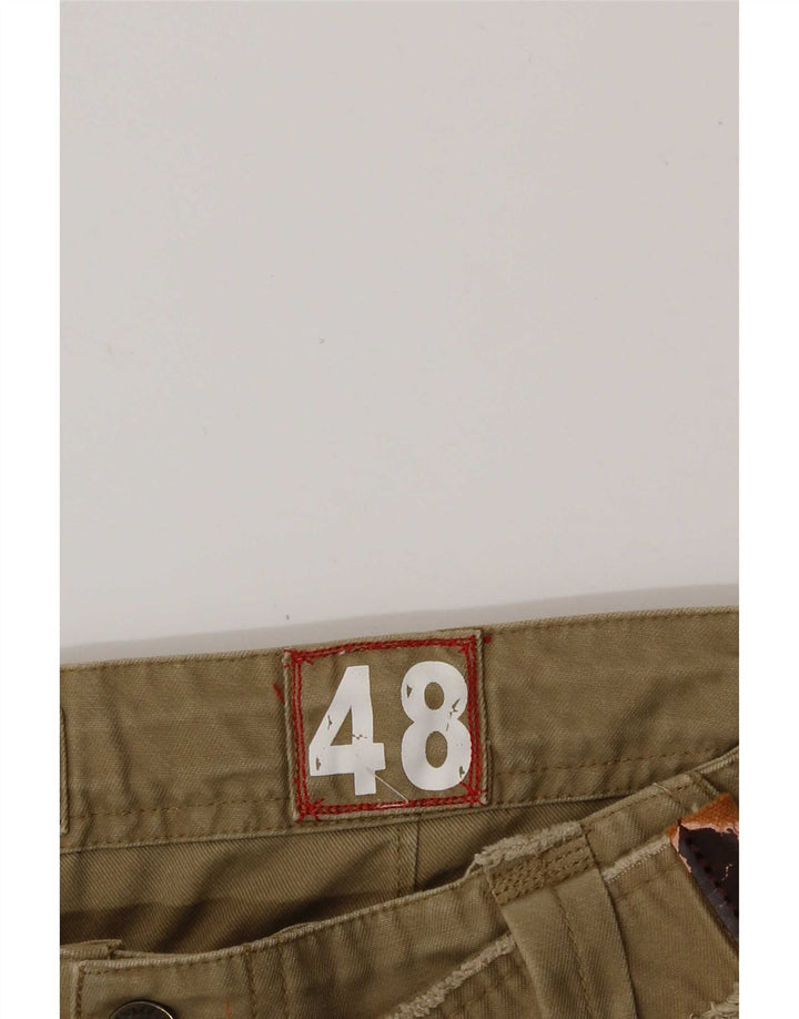 Vintage Mens Cargo Shorts IT 48 Medium W32 Khaki Cotton