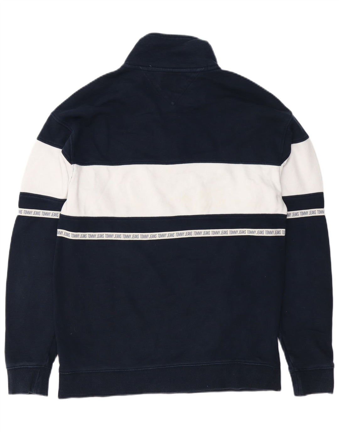 Tommy Hilfiger Mens Graphic Sweatshirt Jumper Small Navy Blue Colourblock