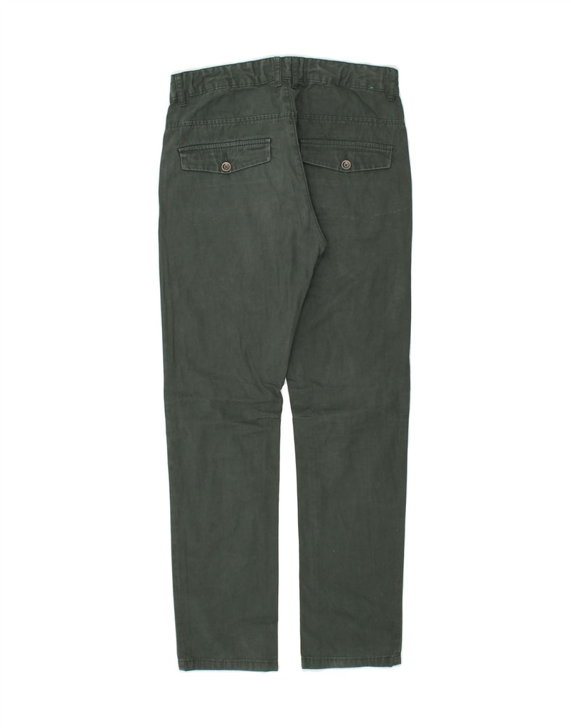 BENETTON Boys Straight Chino Trousers 12-13 Years W28 L30 2XL Green Cotton | Vintage Benetton | Thrift | Second-Hand Benetton | Used Clothing | Messina Hembry 