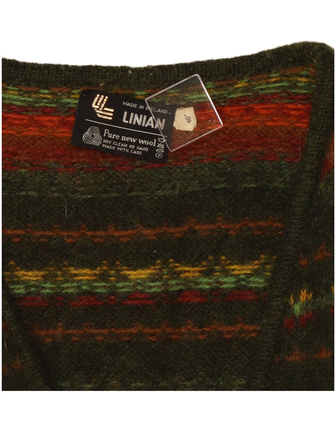 VINTAGE Womens Cardigan Sweater EU 40 Medium Multicoloured Striped