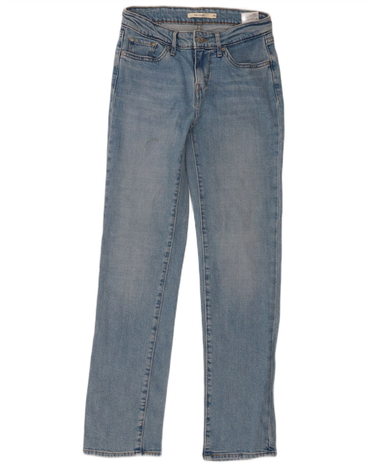 Levi's Womens 714 Straight Jeans W26 L30 Blue Cotton