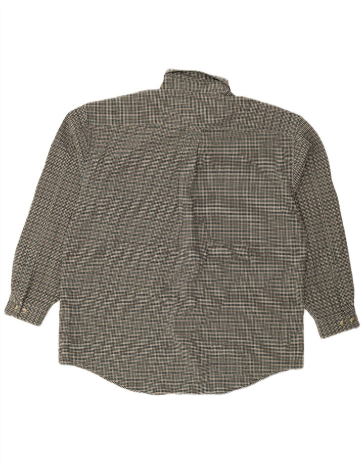 L.L.Bean Mens Flannel Shirt XL Green Check Polyester
