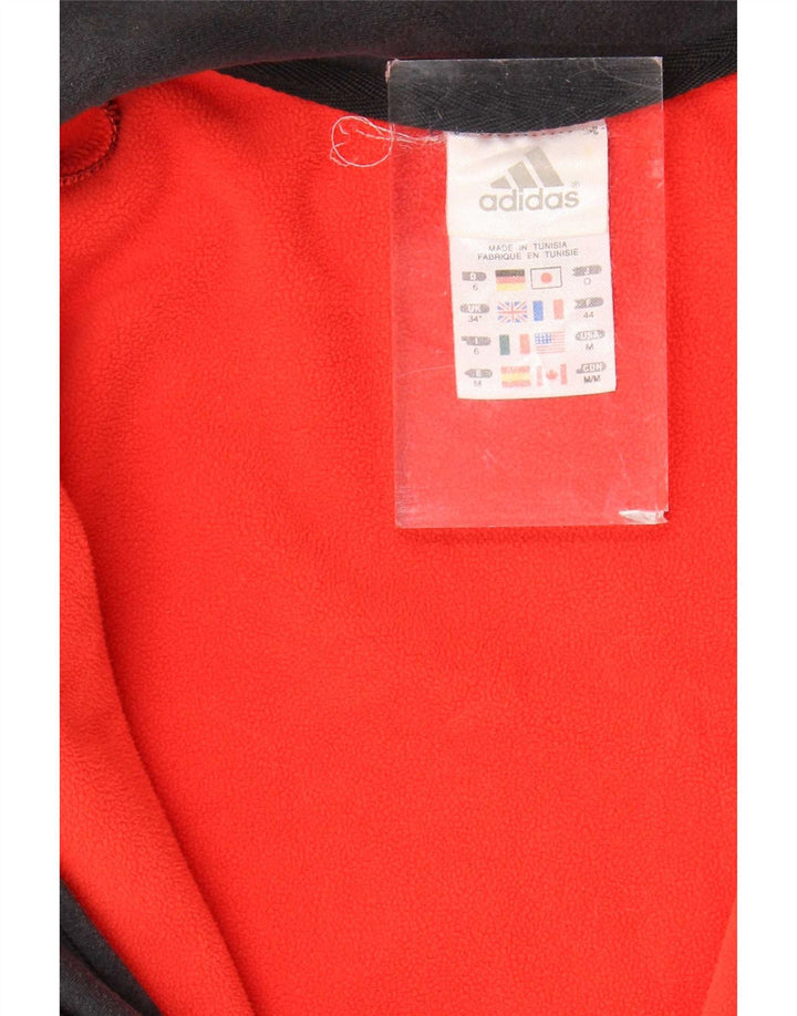 Adidas Mens Tracksuit Top Jacket Medium Red Colourblock Polyester
