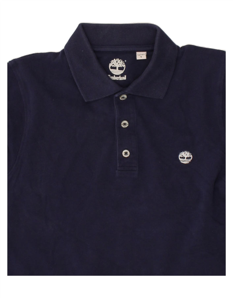 TIMBERLAND Boys Long Sleeve Polo Shirt 13-14 Years Small Navy Blue | Vintage Timberland | Thrift | Second-Hand Timberland | Used Clothing | Messina Hembry 