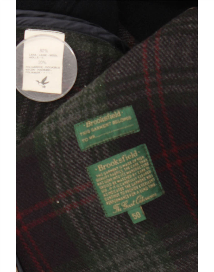 Brooksfield Mens Hooded Duffle Coat IT 50 Large Navy Blue Wool