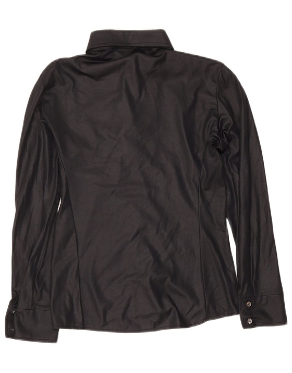 Vintage Womens Shirt Blouse UK 14 Medium Black