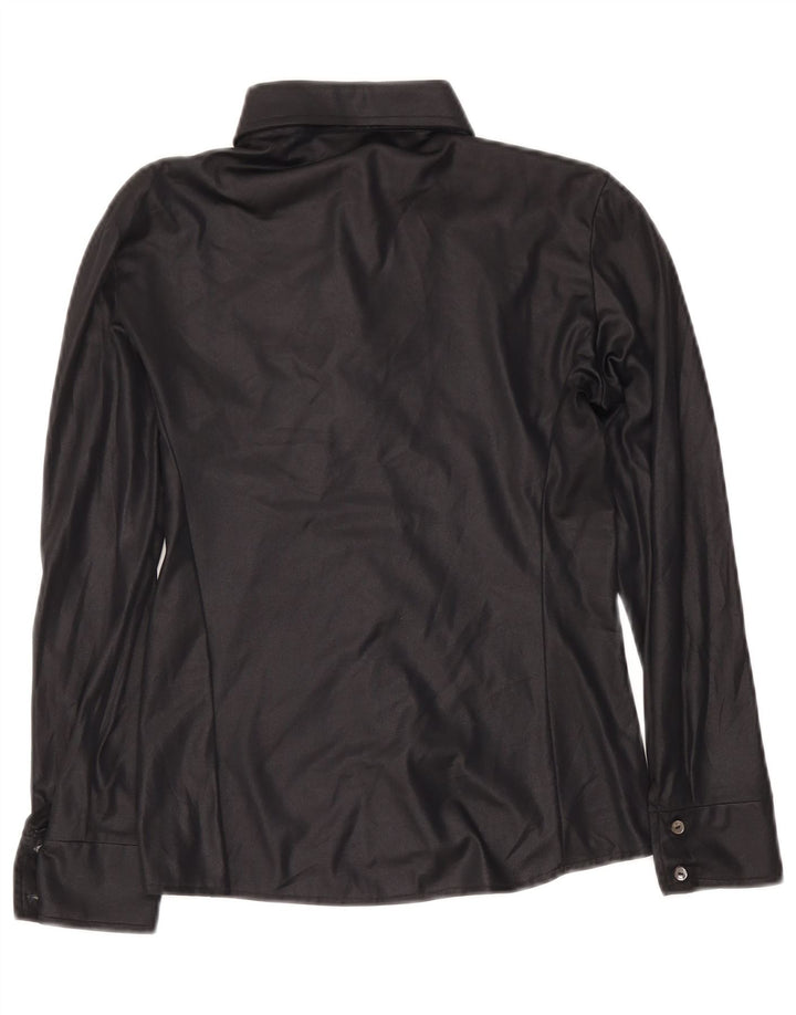 Vintage Womens Shirt Blouse UK 14 Medium Black