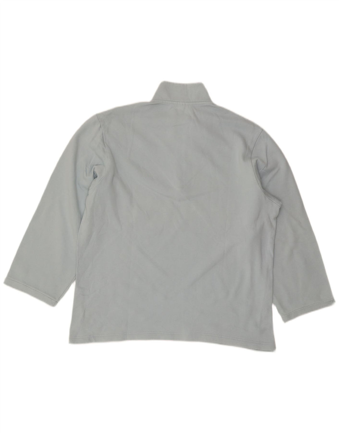 Adidas Mens Zip Neck Top Long Sleeve Medium Blue Cotton