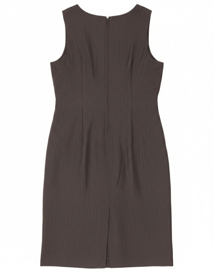 Vintage Womens Sleeveless Sheath Dress UK 12 Medium Grey