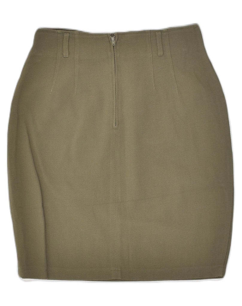 BENETTON Womens Pencil Skirt IT 44 Medium W27 Khaki Wool | Vintage Benetton | Thrift | Second-Hand Benetton | Used Clothing | Messina Hembry 