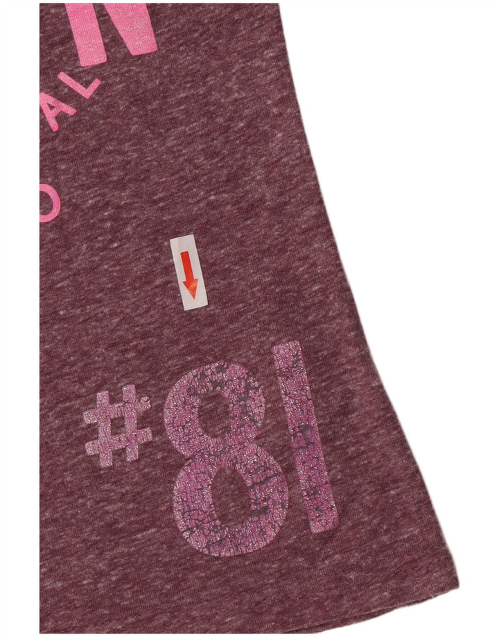 Superdry Womens Graphic T-Shirt Top UK 10 Small Purple Polyester