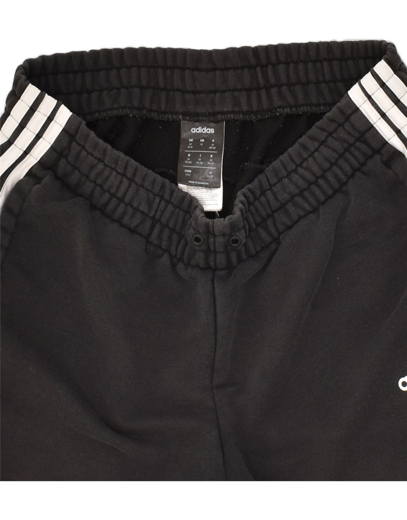 ADIDAS Womens Tracksuit Trousers Joggers UK 12/14  Medium Black Cotton | Vintage Adidas | Thrift | Second-Hand Adidas | Used Clothing | Messina Hembry 