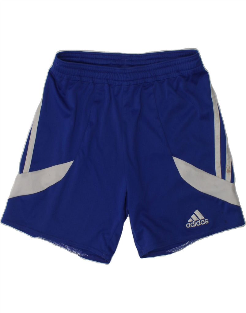 ADIDAS Boys Sport Shorts 7-8 Years Small Blue Colourblock | Vintage Adidas | Thrift | Second-Hand Adidas | Used Clothing | Messina Hembry 