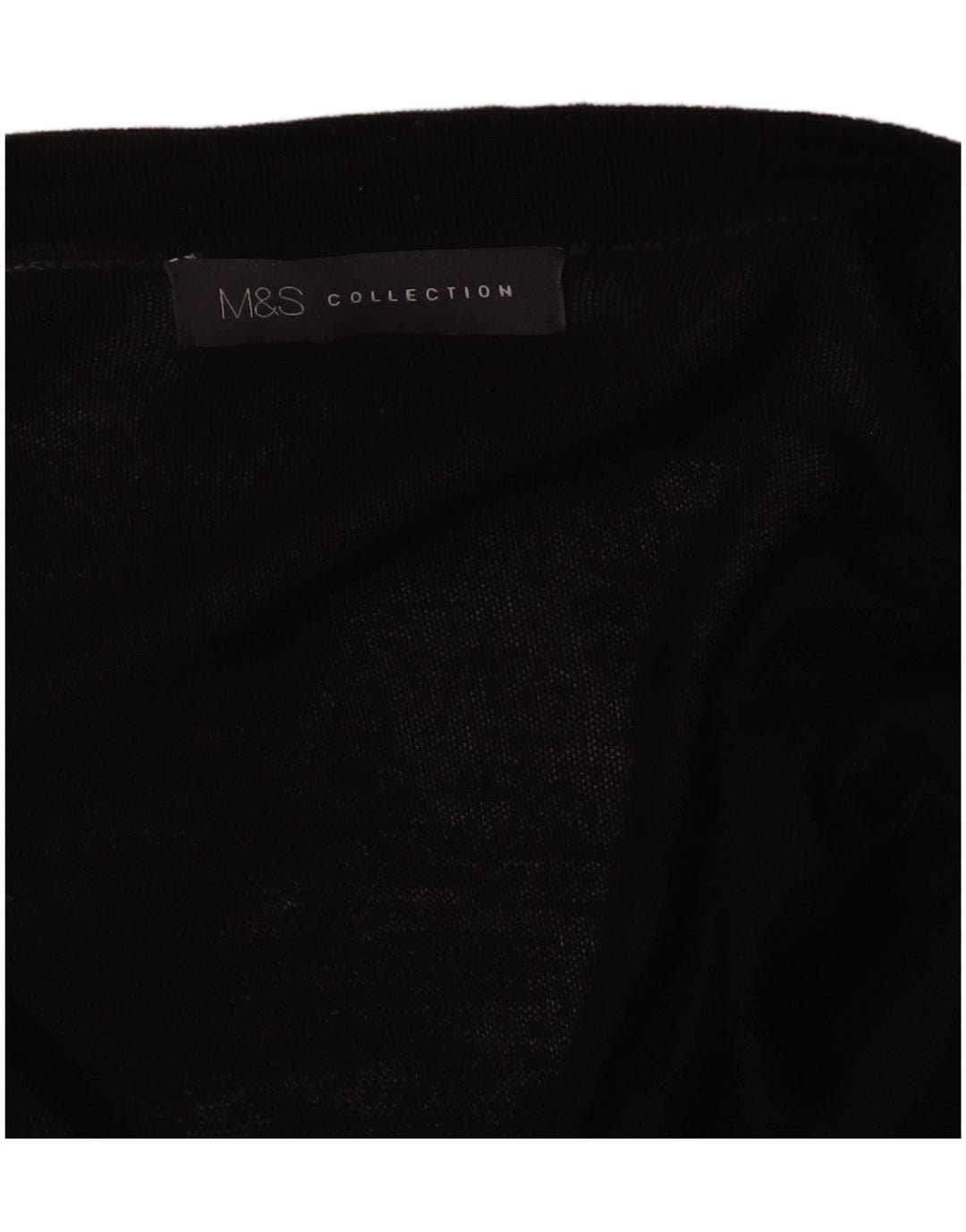 Marks & Spencer Womens Open Cardigan Sweater UK 14 Medium Black