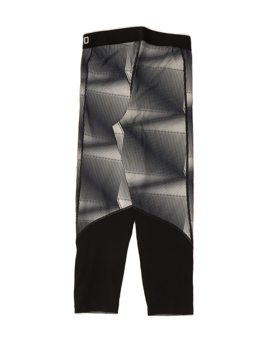 NIKE Womens Dri Fit Crop Leggings UK 12 Medium Grey Geometric Polyester Vintage Nike and Second-Hand Nike from Messina Hembry 