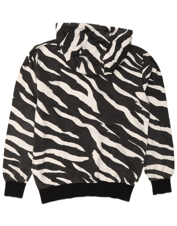 Ellesse Womens Graphic Hoodie Jumper UK 10 Small Black Animal Print