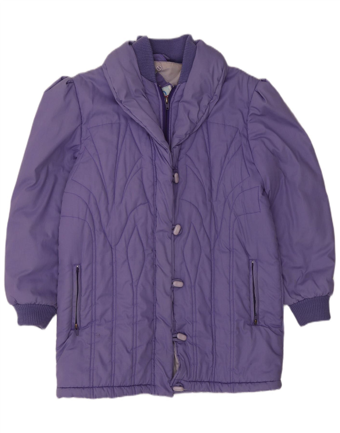 Univers Womens Padded Coat EU 42 Large Purple Polyester
