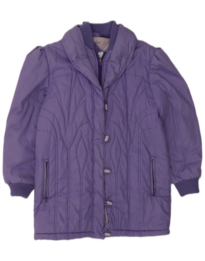 Univers Womens Padded Coat EU 42 Large Purple Polyester