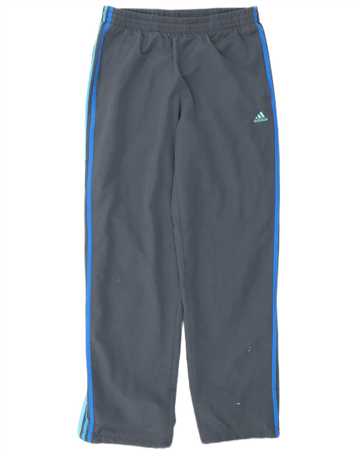 Adidas Mens Tracksuit Trousers Medium Grey Polyester Sports