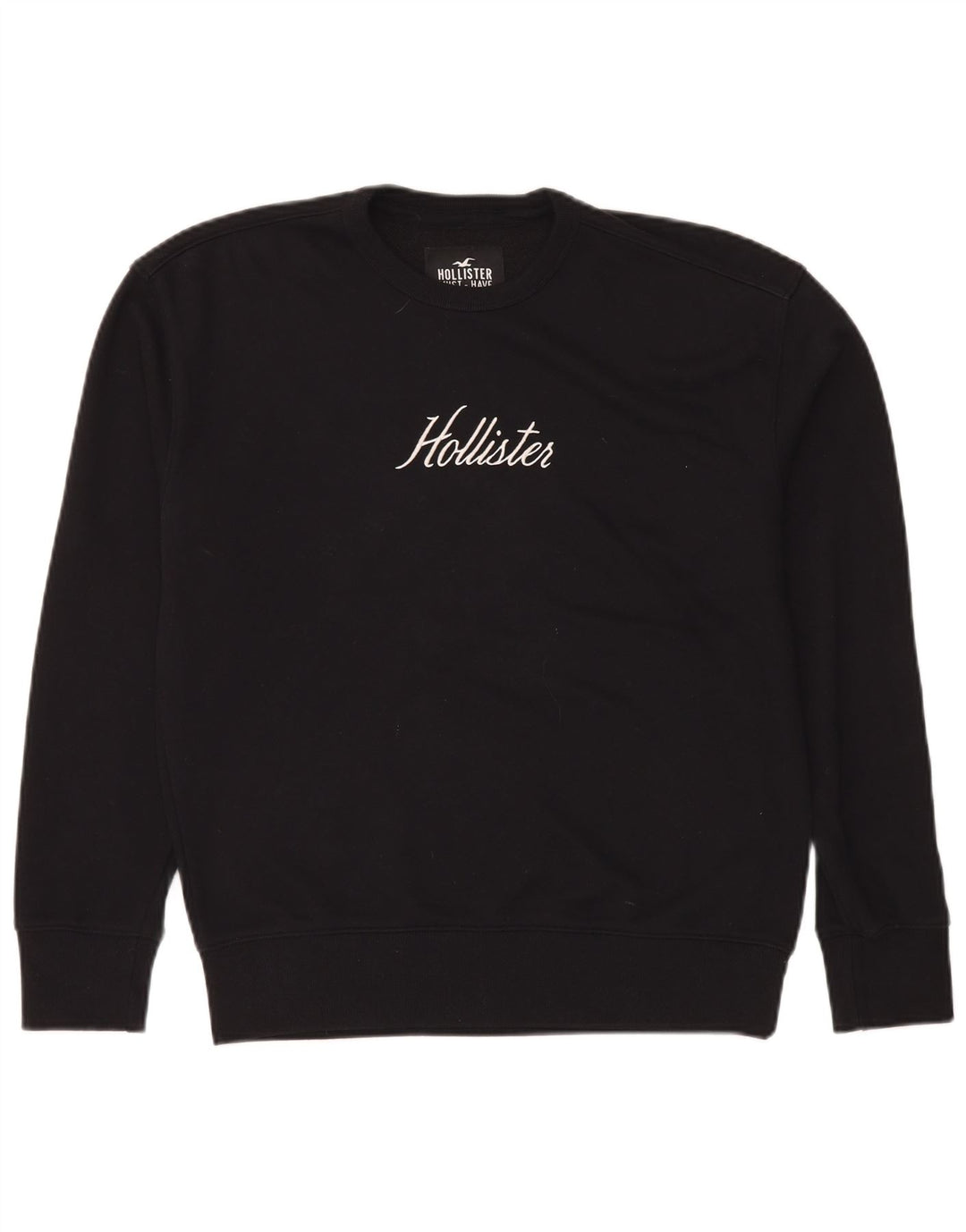Hollister Mens Graphic Sweatshirt Jumper Small Black Cotton