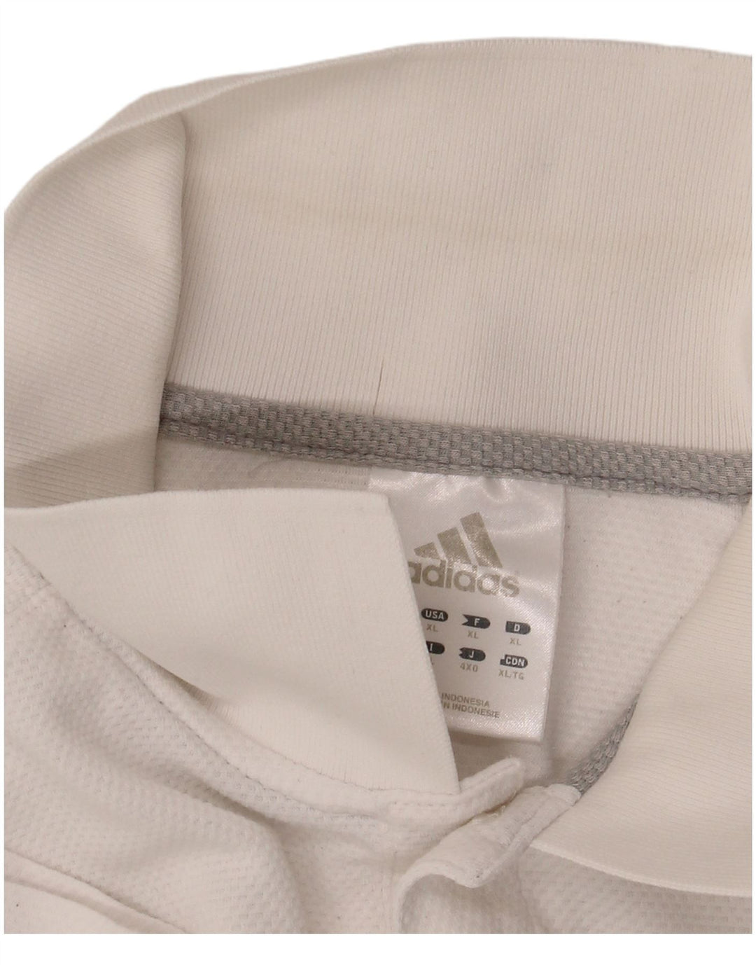 Adidas Mens Polo Shirt XL White Cotton