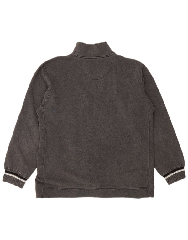 CHAMPION Mens Zip Neck Sweatshirt Jumper XL Grey Cotton