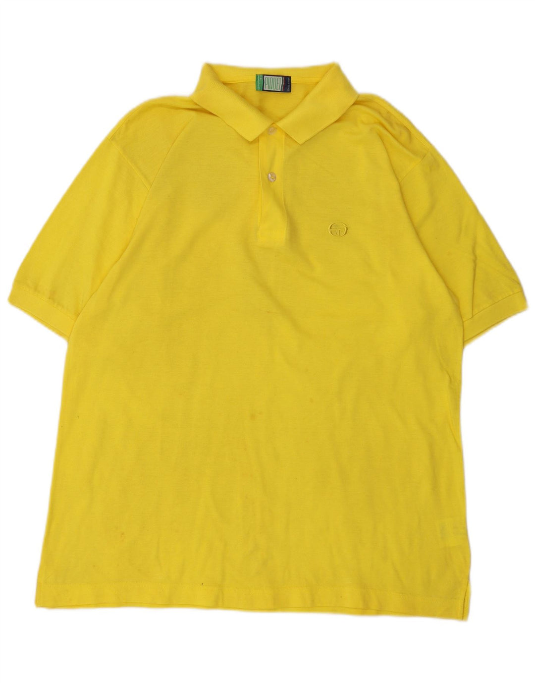 SERGIO TACCHINI Mens Polo Shirt IT 52 Large Yellow Cotton