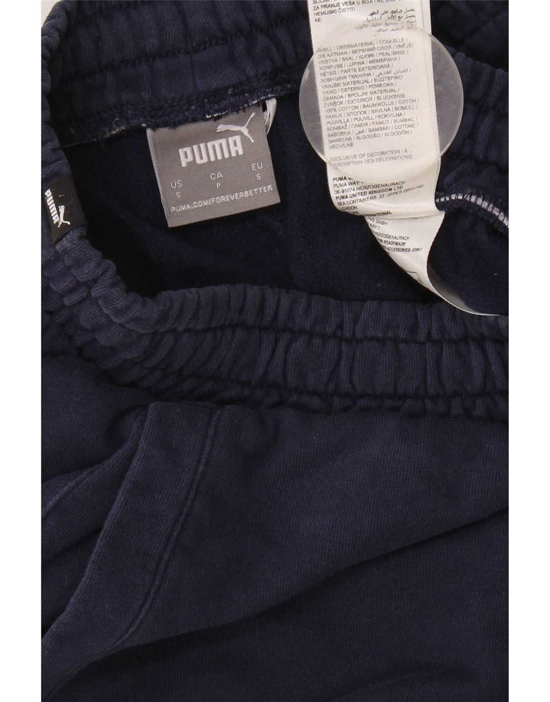 Puma Mens Tracksuit Trousers Joggers Small Navy Blue Cotton