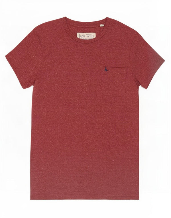 Jack Wills Mens T-Shirt Top Medium Red Flecked Cotton