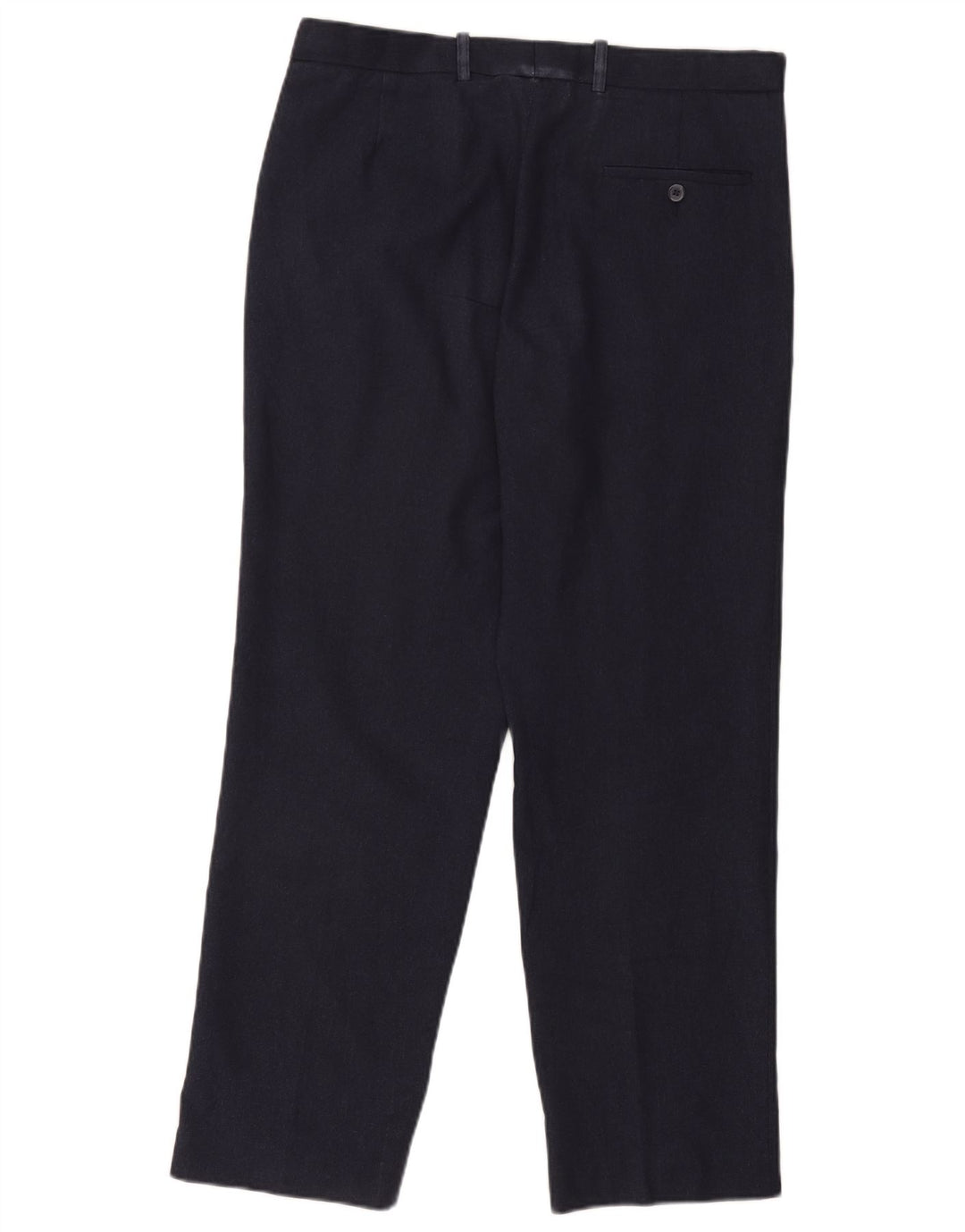 Marks & Spencer Mens Regular Fit Suit Trousers W34 L31 Navy Blue Polyester