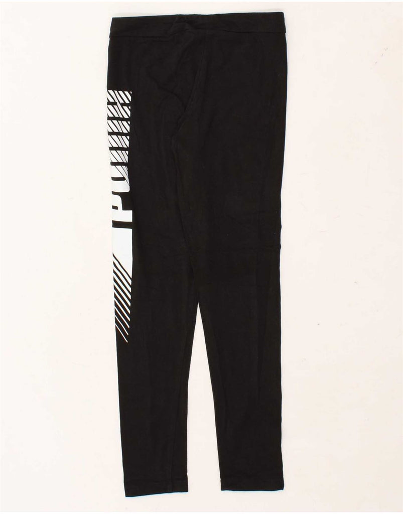 PUMA Girls Graphic Leggings 11-12 Years Black Cotton Vintage Puma and Second-Hand Puma from Messina Hembry 