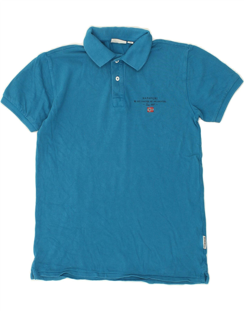 NAPAPIJRI Boys Polo Shirt 11-12 Years Blue Cotton Vintage Napapijri and Second-Hand Napapijri from Messina Hembry 