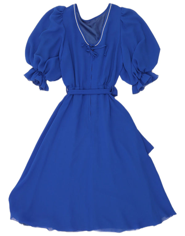 Vintage Womens A-Line Dress IT 40 Small Blue Polyester